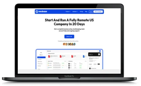 Neubase website displayed on a Macbook