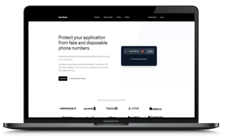 NumCheckr website displayed on a Macbook