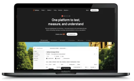 Optibase website displayed on a Macbook