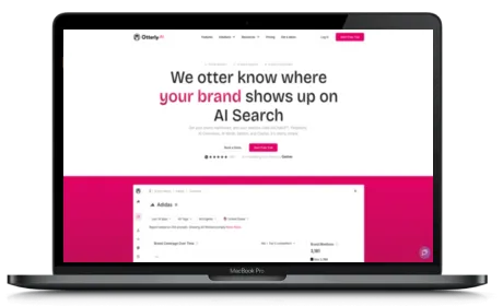 Otterly website displayed on a Macbook