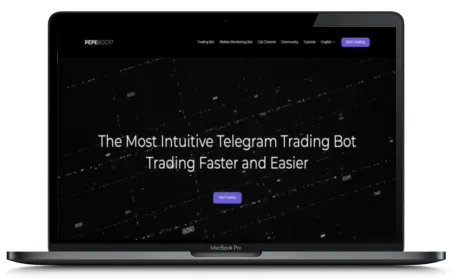 PEPE Boost website displayed on a Macbook