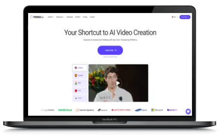Perso.ai website displayed on a Macbook