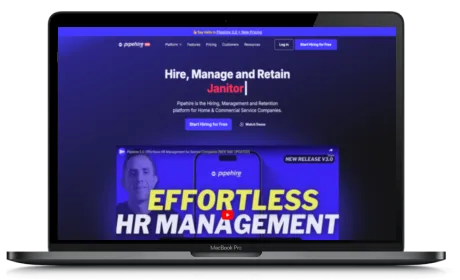 Pipehire website displayed on a Macbook