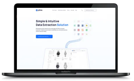 Pline website displayed on a Macbook