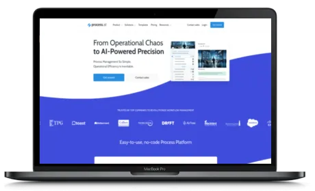 Process.st website displayed on a Macbook