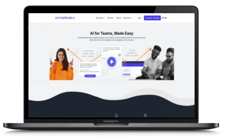Promptitude website displayed on a Macbook