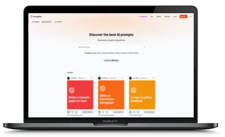 PromptPal website displayed on a Macbook