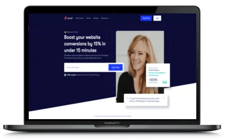 Proof website displayed on a Macbook