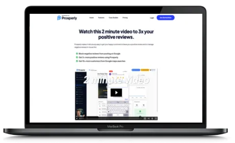 Prosperly website displayed on a Macbook