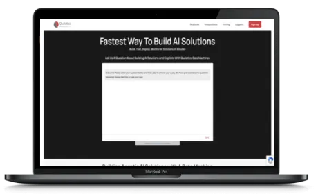 Qualetics website displayed on a Macbook