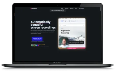 Rapidemo website displayed on a Macbook