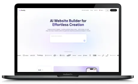 Readdy website displayed on a Macbook