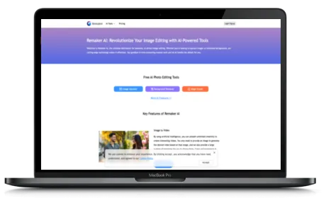 Remaker website displayed on a Macbook