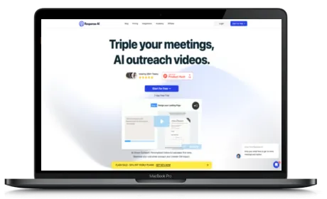 Response AI website displayed on a Macbook