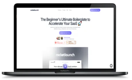 Rocketlaunch website displayed on a Macbook