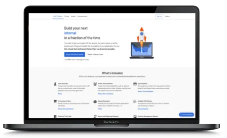 SaaS Pegasus website displayed on a Macbook