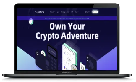 SafePal website displayed on a Macbook