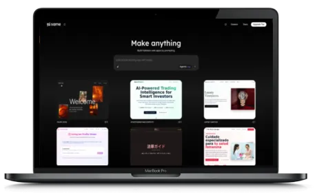 Same.new website displayed on a Macbook