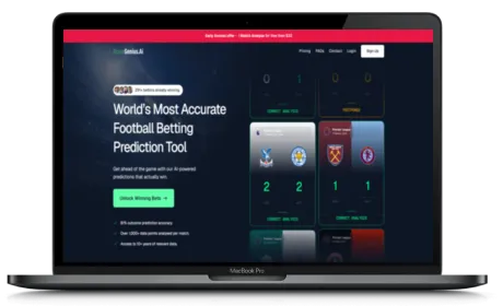 ScoreGenius website displayed on a Macbook