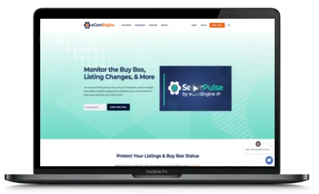 SellerPulse website displayed on a Macbook