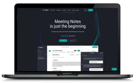Sembly AI website displayed on a Macbook