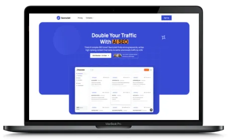 Seorocket website displayed on a Macbook