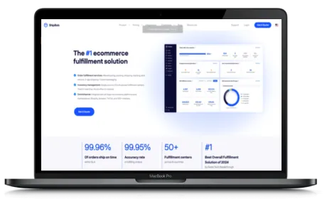 ShipBob website displayed on a Macbook