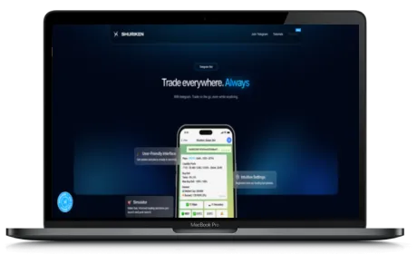 Shuriken website displayed on a Macbook
