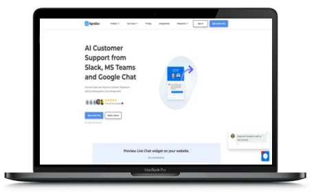 SignalZen website displayed on a Macbook