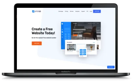 Site123 website displayed on a Macbook