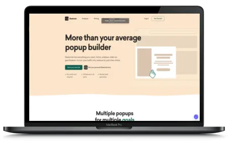 Sleeknote website displayed on a Macbook