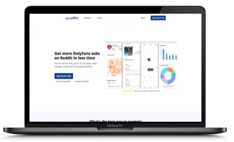 Social Rise website displayed on a Macbook