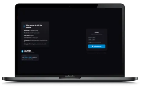 Solarba website displayed on a Macbook