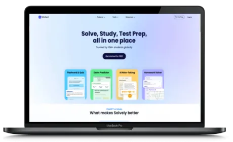 Solvely.ai website displayed on a Macbook