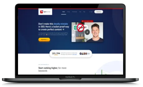 Spin Rewriter website displayed on a Macbook