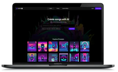 Splash Music website displayed on a Macbook