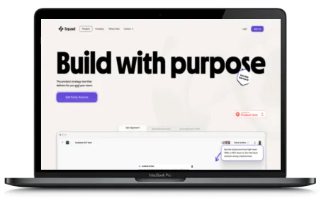 Squad AI website displayed on a Macbook