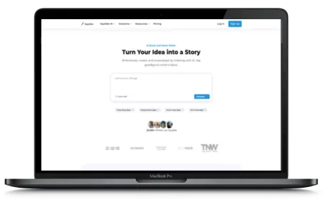 Squibler.io website displayed on a Macbook