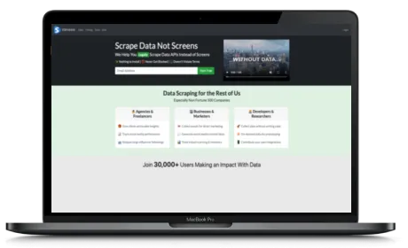 Stevesie website displayed on a Macbook