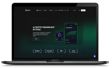 Stoic AI website displayed on a Macbook