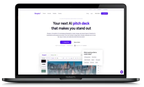 Storydoc website displayed on a Macbook