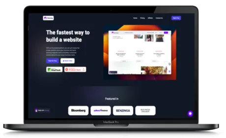 Stunning website displayed on a Macbook