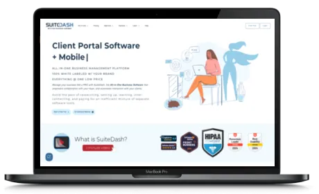 SuiteDash website displayed on a Macbook