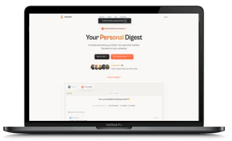 Summate website displayed on a Macbook