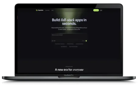 Superdev.build website displayed on a Macbook