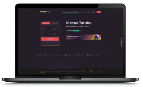 SwapSpace website displayed on a Macbook