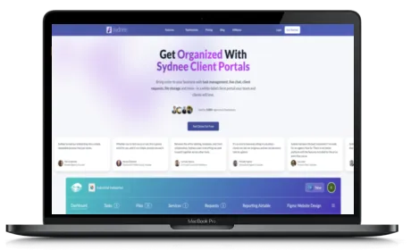 Sydnee website displayed on a Macbook