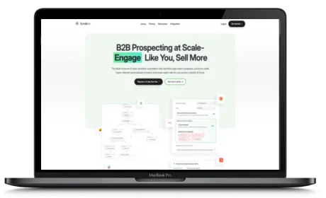 Syndie website displayed on a Macbook