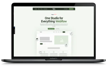 Tahi Studio website displayed on a Macbook