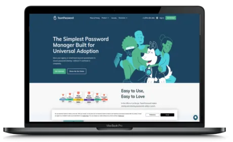 TeamPassword website displayed on a Macbook